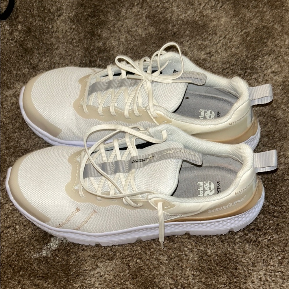 Timberland Cream and Tan Athletic Shoes